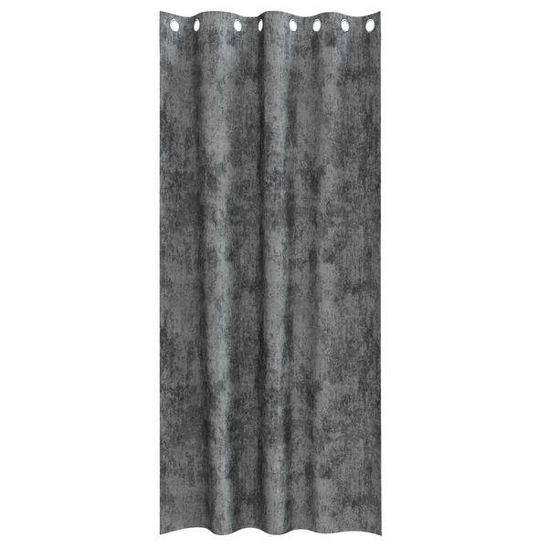 vidaXL Flauels skaut me&eth; gluggatj&ouml;ldum 2 pcs Gr&aacute;r 245 x 140 cm Flauel