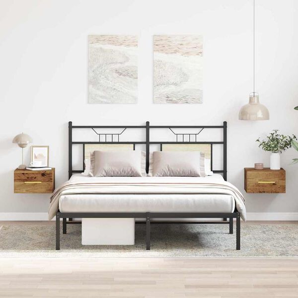 vidaXL Noat&ouml;flu sk&aacute;pur Vegghengt 2 pcs Gamalt timbur 35 x 35 x 20 cm