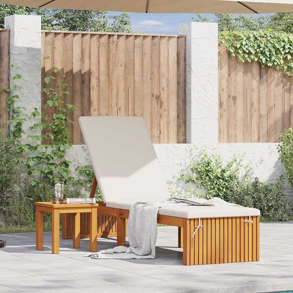 vidaXL Sólstól 1-Persóna Brúnn 200 x 55 x 94 cm Gegnheill akasíuviður