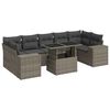vidaXL 8 Hluta Gar&eth;s&oacute;fasett me&eth; Sessum Gr&aacute;r P&oacute;l&yacute;rattan