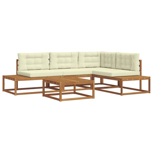 vidaXL &Uacute;ti s&oacute;fasett 5 Stykki N&aacute;tt&uacute;rulegt og Krem