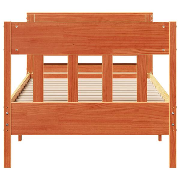 vidaXL R&uacute;mgrind &aacute;n D&yacute;nu Vaxbr&uacute;nn 90x200 cm Gegnheil Fura