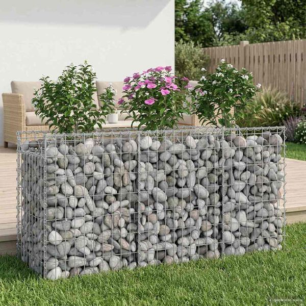 vidaXL Gabion h&aelig;kka&eth; r&uacute;m Silfur 150 x 50 x 80 cm Galvaniserad st&aacute;l