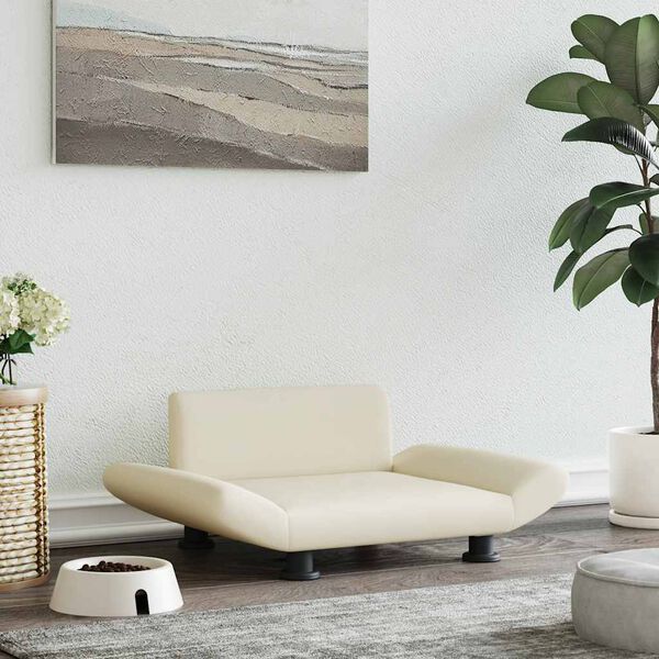 vidaXL Hundabæli Rjóm 70x45x28 cm Gervileður