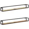 vidaXL Vegghillur 2 stk. 160 cm Gegnheill Endurn&yacute;ttur Vi&eth;ur