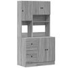 vidaXL Eldh&uacute;ssk&aacute;pur Gr&aacute;ir Sonoma Eik 95x50x180 cm Samsettur Vi&eth;ur
