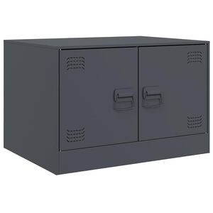 vidaXL Sófaborð Reykgrár 67x50x44 cm Stál