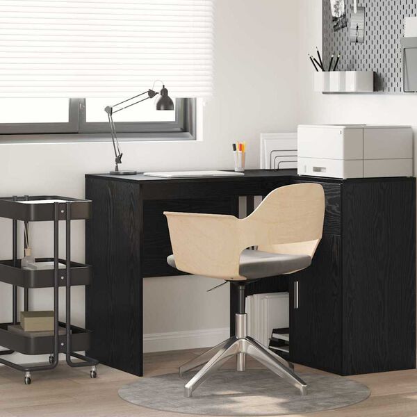 vidaXL Skrifbor&eth; Svartur Eik 102 x 50 x 75 cm Samsettur vi&eth;ur