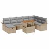 vidaXL Gar&eth;s&oacute;fa sett me&eth; p&uacute;&eth;i 9 pcs Drapplita&eth;ur p&oacute;l&yacute;rattan