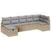 vidaXL S&oacute;fasett me&eth; p&uacute;&eth;i 7 pcs Beige og lj&oacute;sgr&aacute;r p&oacute;l&yacute;rattan