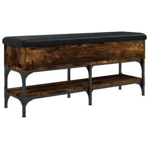 vidaXL Sk&oacute;bekkur Reyklitu&eth; Eik 102x32x45 cm Samsettur Vi&eth;ur