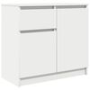vidaXL Skenkur me&eth; Sk&uacute;ffu Hv&iacute;tur 71x35x65 cm Samsettur Vi&eth;ur