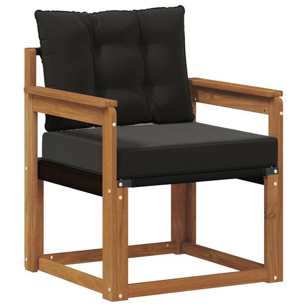 vidaXL 2 Stykki &Uacute;ti s&oacute;fasett Fast Acacia tr&eacute; og Textilene N&aacute;tt&uacute;rulegur