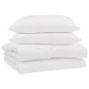 vidaXL Sumars&aelig;ng me&eth; kodda 3 pcs Hv&iacute;tt Microfleece