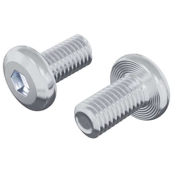 vidaXL L&aacute;sskr&uacute;fa Einlita 2 pcs Silfur M6 x 12 mm St&aacute;l
