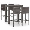 vidaXL 5 stykki &uacute;tibarasett me&eth; armp&uacute;&eth;a Poly Rattan Grey