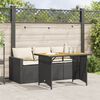 vidaXL 2 stykki gar&eth;bor&eth;stofusett me&eth; p&uacute;&eth;um Black Poly Rattan