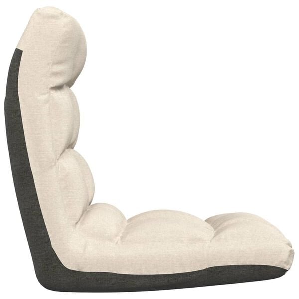 vidaXL Samanbrjótanlegt Gólfsæti Kremlitað Dúkur