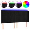 vidaXL LED H&ouml;f&eth;agafl 183x16x118/128 cm Svart Flauel