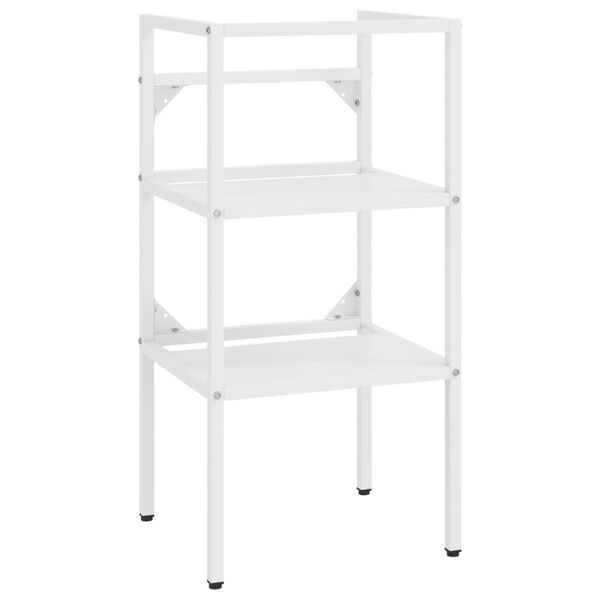 vidaXL Vaskagrind á Baðherbergið með Innbyggðri Handlaug Hvítt Járn