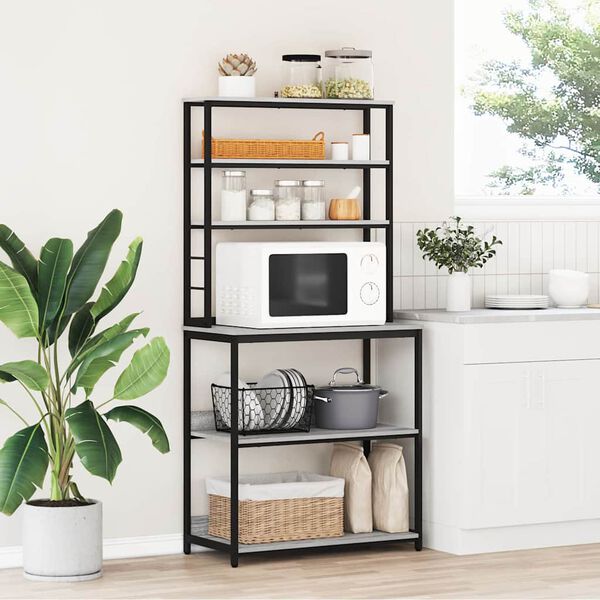 vidaXL Eldh&uacute;s hillu Gr&aacute;r Sonoma 80 x 40 x 168 cm Samsettur vi&eth;ur