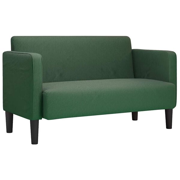 vidaXL Loveseat S&oacute;fi D&ouml;kk Gr&aelig;nn 109 cm corduroy efni