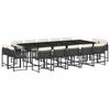 vidaXL 15 Hluta Gar&eth;bor&eth;stofusett me&eth; Sessum Svart P&oacute;l&yacute;rattan
