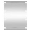 vidaXL Veggspegill me&eth; LED lj&oacute;sum 50x60 cm Glerr&eacute;tthyrningur