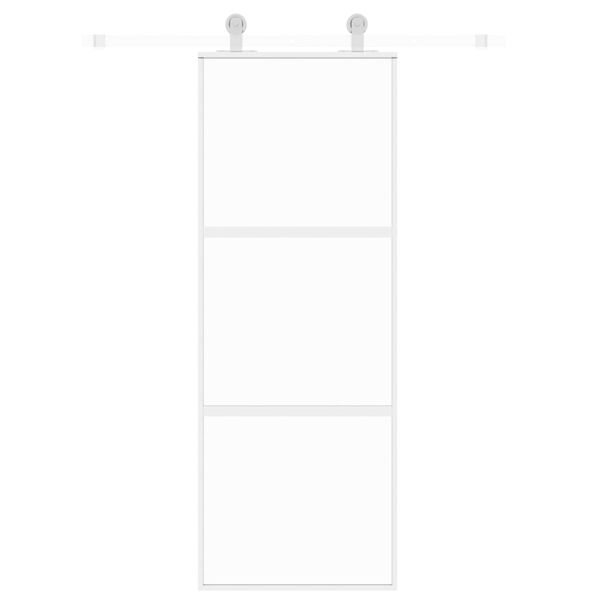 vidaXL Rennihurð Hvít 76x205 cm Hert Gler og Ál