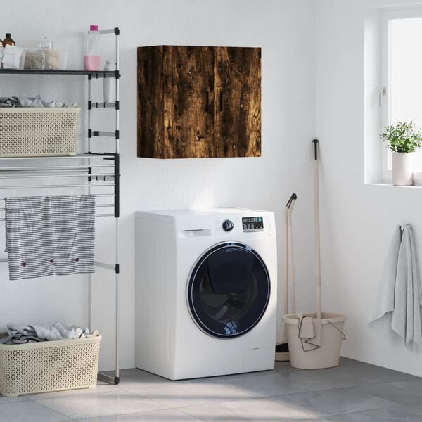 vidaXL Veggfestur Skápur Reyklituð Eik 60x31x60 cm Samsettur Viður