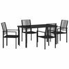 vidaXL Gar&eth;ur bor&eth;sett 5 pcs Svartur Dufth&uacute;&eth;a&eth; st&aacute;l