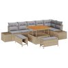 vidaXL Gar&eth;s&oacute;fa sett me&eth; p&uacute;&eth;i 9 pcs Drapplita&eth;ur p&oacute;l&yacute;rattan