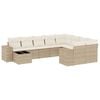 vidaXL 10 Hluta Gar&eth;s&oacute;fasett me&eth; Sessum Drappa&eth; P&oacute;l&yacute;rattan