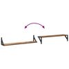 vidaXL Vegghyllur 2 pcs Gamall vi&eth;ur 80 x 15 x 15,5 cm Samsettur vi&eth;ur