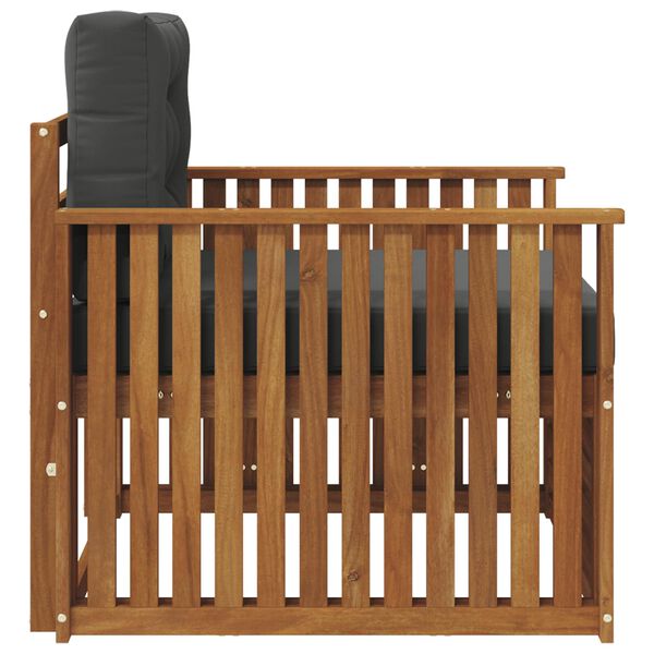 vidaXL &Uacute;ti s&oacute;fasett Solid Akas&iacute;uskei&eth; og P&oacute;lyester N&aacute;tt&uacute;rulegur