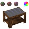 vidaXL S&oacute;fabor&eth; me&eth; LED Reyklitu&eth; Eik 73x53x45 cm Samsettur Vi&eth;ur