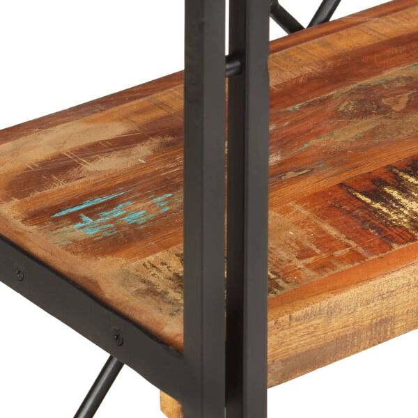 vidaXL Bókaskápur 3 Hillur 60x30x80 cm Gegnheill Endurnýttur Viður