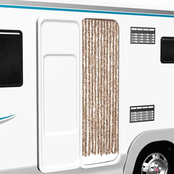 vidaXL Skord&yacute;ratjald Drappa&eth; og D&ouml;kkbr&uacute;nt 56x200 cm &THORN;r&aelig;&eth;ir