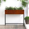 vidaXL Upphleypt gar&eth;gr&oacute;&eth;urpottur Rusty 100 x 26 x 82 cm Ve&eth;ra&eth; st&aacute;l
