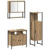 vidaXL Ba&eth;herbergismublasett me&eth; hillu 3 pcs Br&uacute;nn Samsettur vi&eth;ur