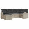 vidaXL S&oacute;fasett me&eth; p&uacute;&eth;i me&eth; geymslu 6 pcs Lj&oacute;sgr&aacute;r p&oacute;l&yacute;rattan