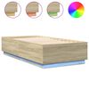 vidaXL R&uacute;mgrind me&eth; LED Lj&oacute;sum Sonoma Eik 90x190 cm Samsettur Vi&eth;ur