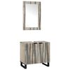 vidaXL Ba&eth;herbergismublasett me&eth; hillu 2 pcs Hv&iacute;tt Samsettur vi&eth;ur