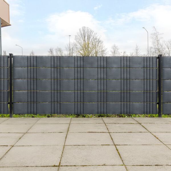 vidaXL Svalaskilrúm 10 stk. Reykgrátt 255x19 cm Pólýrattan