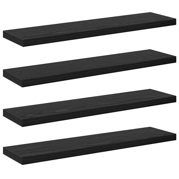 vidaXL B&oacute;kask&aacute;pabretti 4 pcs Svartur 40 x 10 x 1,5 cm Samsettur vi&eth;ur