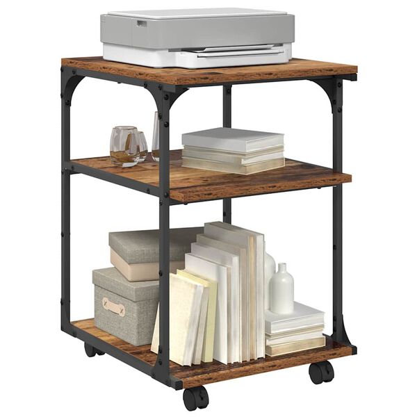 vidaXL Prentara standur Gamall vi&eth;ur 43 x 48 x 64 cm Samsettur vi&eth;ur