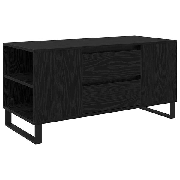vidaXL S&oacute;fabor&eth; Svartur Eik 102 x 44,5 x 50 cm Samsettur vi&eth;ur
