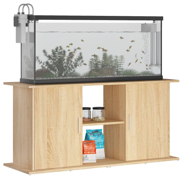vidaXL fiskab&uacute;rsstandur Sonoma eik 121x41x58 cm verkfr&aelig;&eth;ilegur vi&eth;ur