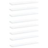 vidaXL B&oacute;kahillur 8 stk. Hv&iacute;tar 40x10x1,5 cm Samsettur Vi&eth;ur