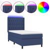 vidaXL H&oacute;lfa&eth; Springr&uacute;m me&eth; D&yacute;nu og LED Bl&aacute;r 90x200cm Tauefni